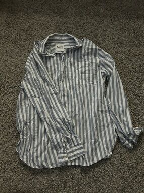 Angels Blue & White Striped Button-Down Shirt